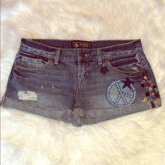 Vintage 00s Pink Victoria’s Secret denim mini shorts